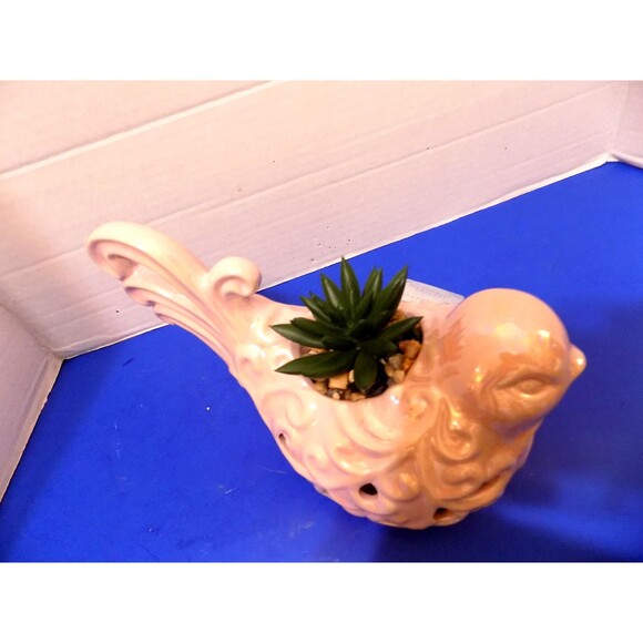 NEW Bird Dove Figurine GC Home Decor Sachet Potpourri Holder Faux Plant - Picture 3 of 5